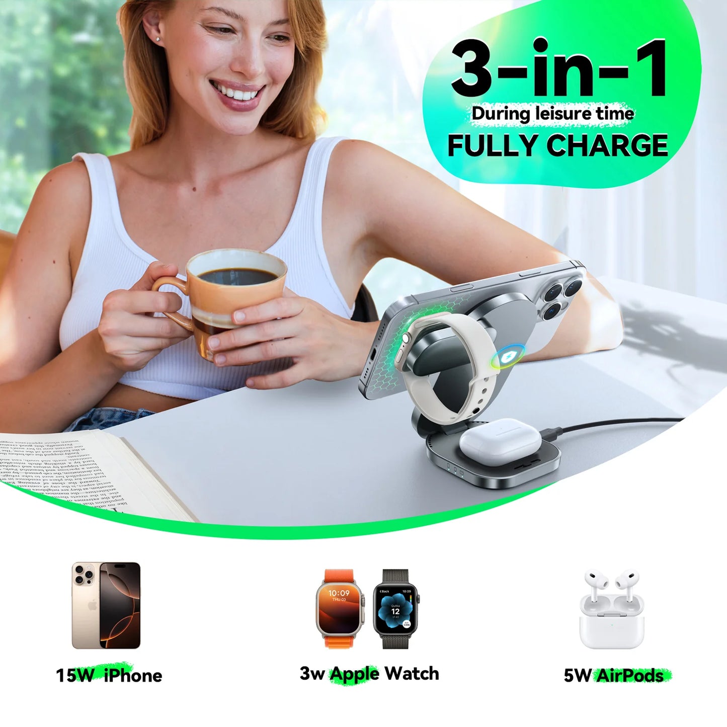 JOYROOM JR-W17 3-in-1 Wireless Charger