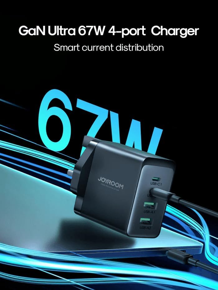 JOYROOM TCG02 GaN Ultra 67W 2C2A Fast Charger+100W C to C Cable 1.2m