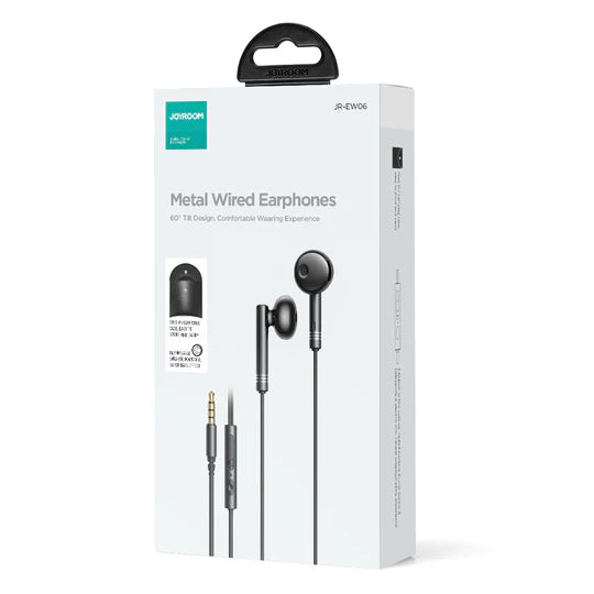 JOYROOM JR-EW06 Wired Series Half In-Ear Metal Wired Earbuds
