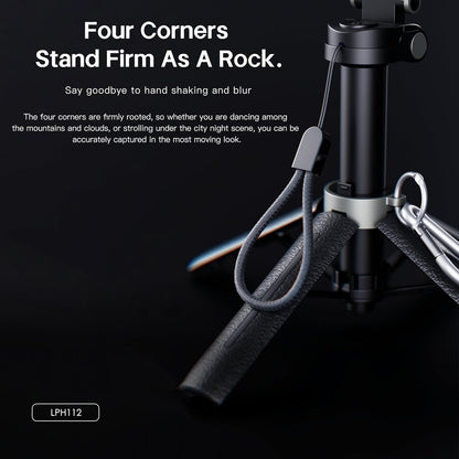Lenyes LPH112 3-in-1 Phone Holder – Bluetooth Remote, Telescopic Stand & Grip
