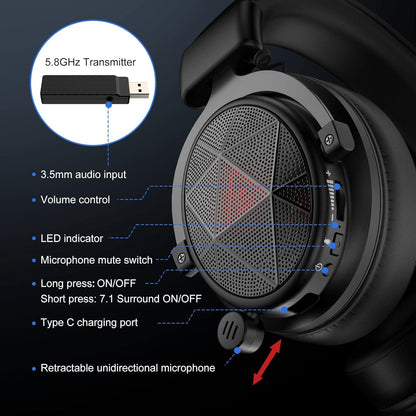 EKSA E910 5.8G Wireless Gaming Headset