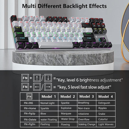 XUNFOX K80 Gaming Keyboard Blue Mechanical Switch