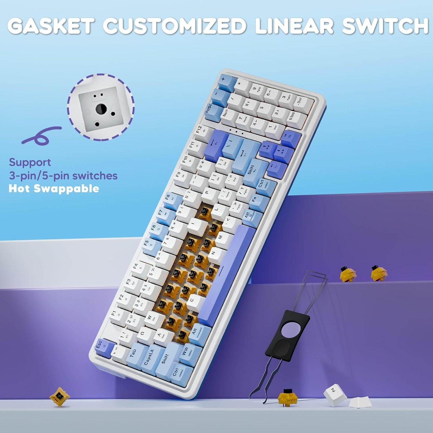 REDRAGON K664WBP-RGB-PRO Triple-Mode Gasket Mechanical Keyboard