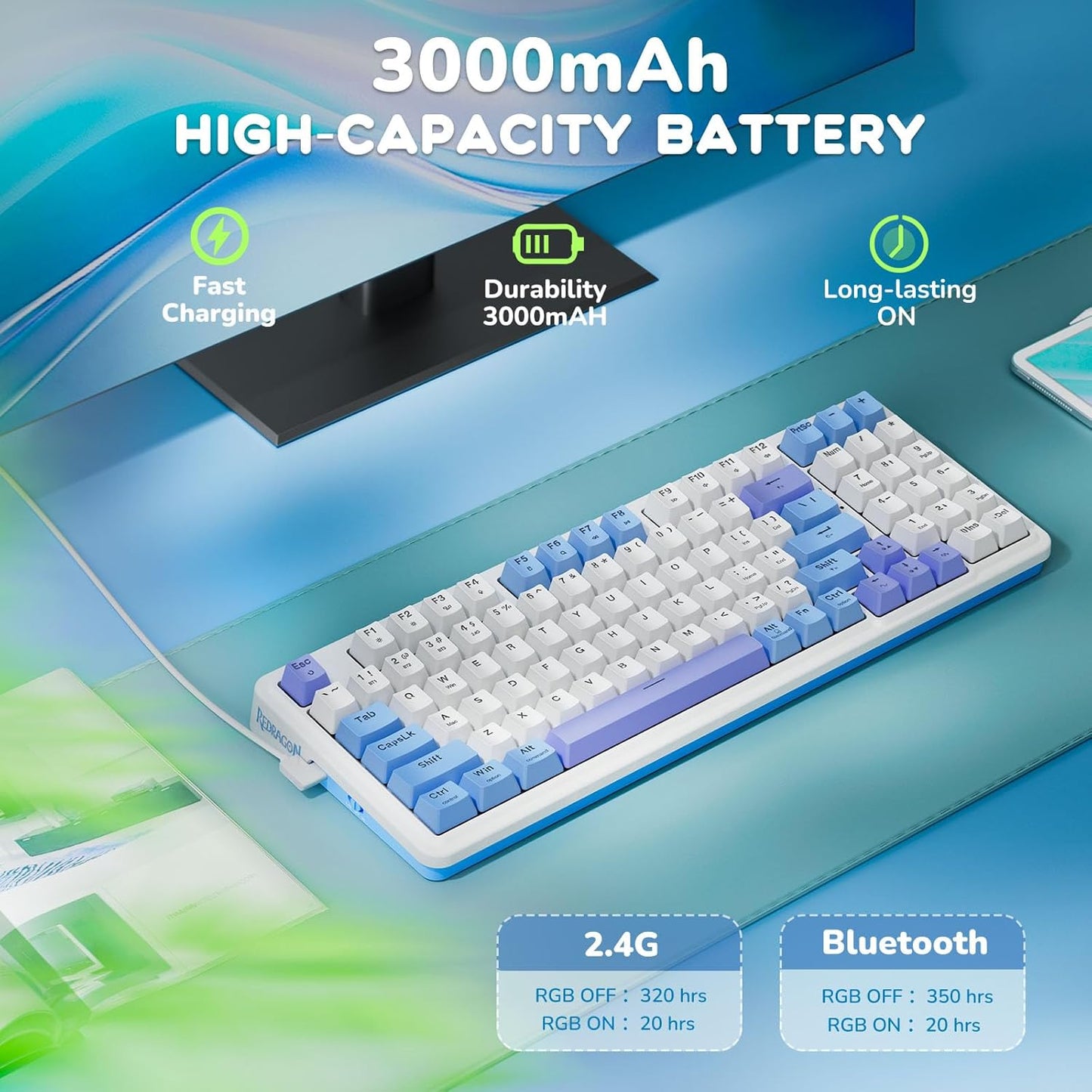 REDRAGON K664WBP-RGB-PRO Triple-Mode Gasket Mechanical Keyboard