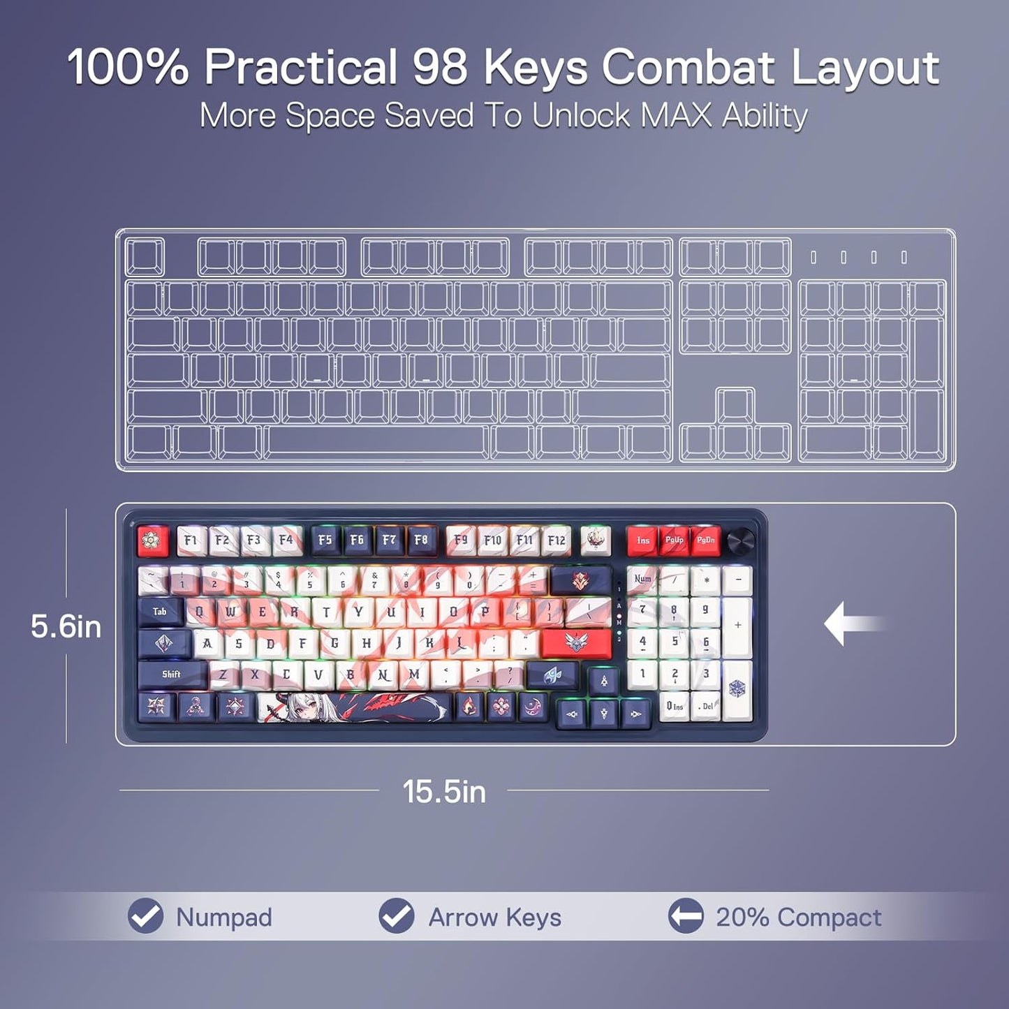 REDRAGON K686 PRO SE 98 Keys Wireless Gasket RGB Gaming Keyboard