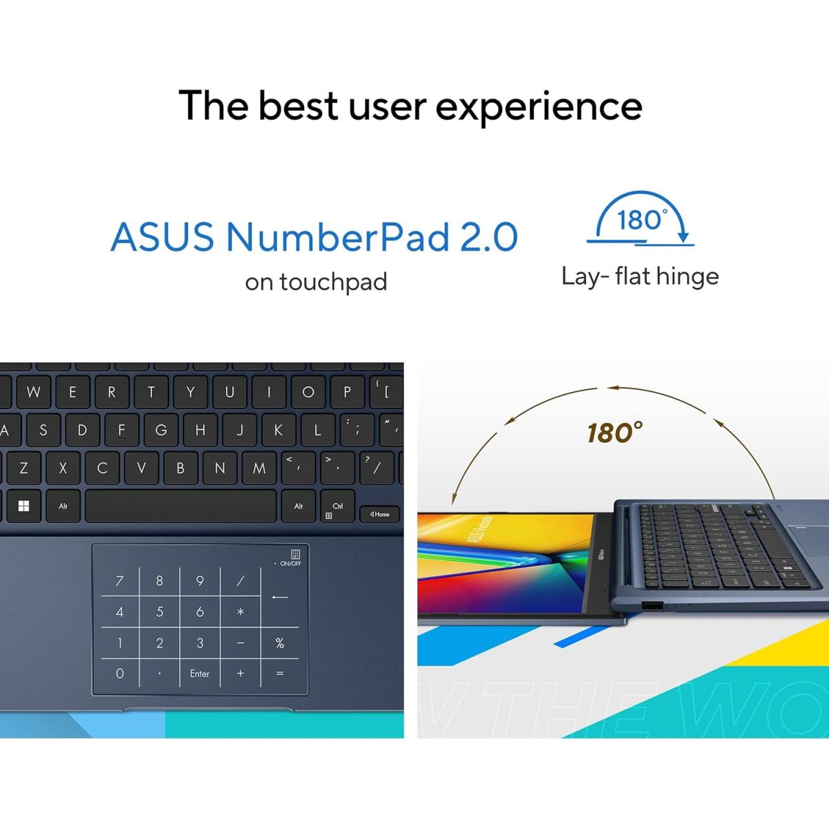 Laptop ASUS Vivobook 14, Intel Core i5-1334U 10-Cores Processor, 16GB DDR4 (Customized), 14" FHD IPS 250nits Display, Wi-Fi 6E, Bluetooth 5.3 - Cool Silver