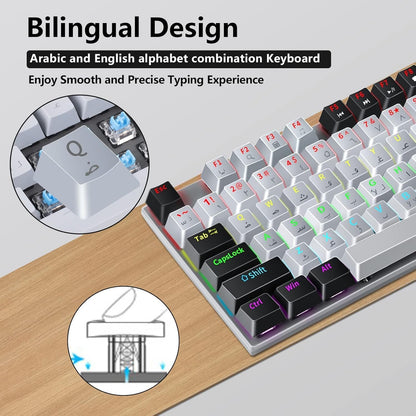 XUNFOX K80 Gaming Keyboard Blue Mechanical Switch