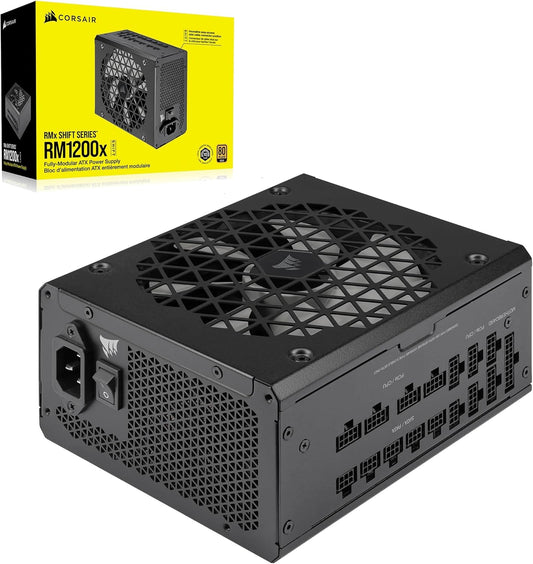 Corsair RM1200x Shift 1200W, ATX (ATX 3.0) Fully Modular Power Supply, 80+ Gold Certified w/ Side Mounted Modular Connections Panel & PCIe 5.0 12VHPWR Cable