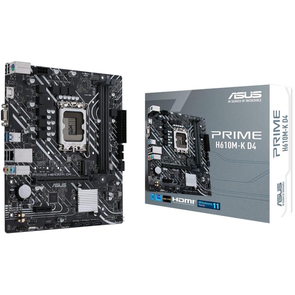ASUS PRIME H610M-K DDR4 LGA 1700, Intel 12th M.2, PCIe 4.0 ,USB 3.2 Gen1-mATX Motherboard