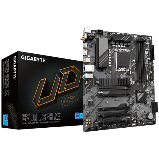 GIGABYTE B760 DS3H AX (WiFi 6E), Intel 13th 12th Series, LGA 1700/DDR4/PCIe 4.0/2xM.2 - ATX Gaming MotherBoard