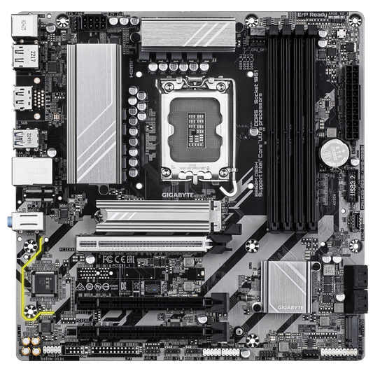 GIGABYTE B860M DS3H Intel Core Ultra (Series 2), LGA 1851/DDR5/PCIe 5.0/2xM.2 - mATX Gaming MotherBoard