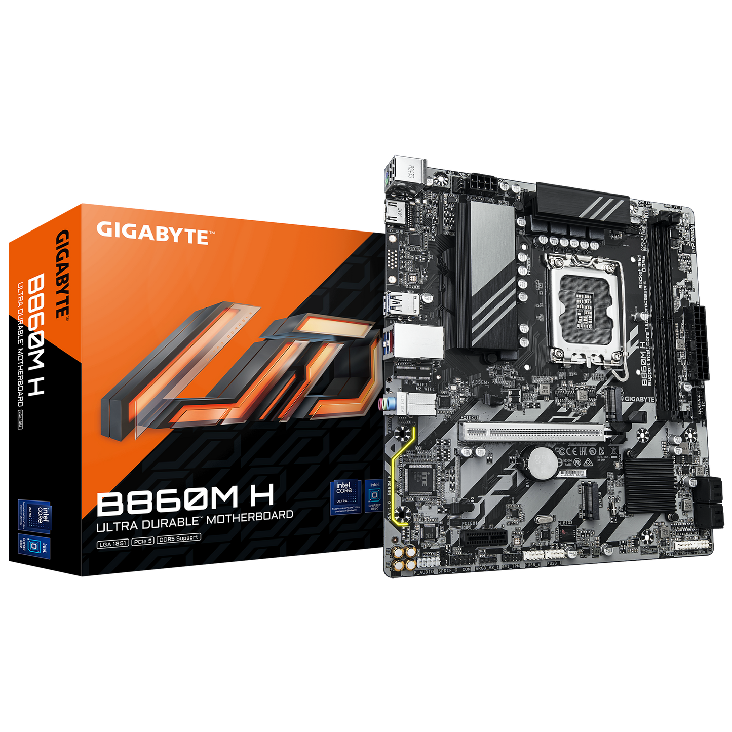 GIGABYTE B860M H Intel Core Ultra (Series 2), LGA 1851/DDR5/PCIe 5.0/2xM.2 - mATX Gaming MotherBoard