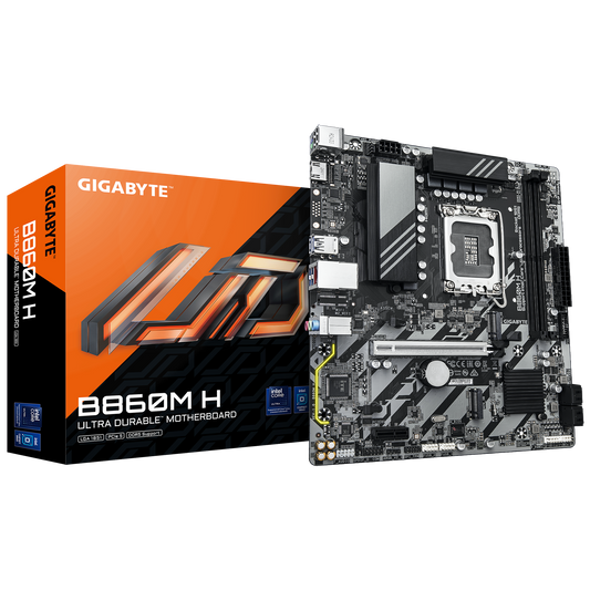 GIGABYTE B860M H Intel Core Ultra (Series 2), LGA 1851/DDR5/PCIe 5.0/2xM.2 - mATX Gaming MotherBoard