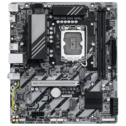 GIGABYTE B860M H Intel Core Ultra (Series 2), LGA 1851/DDR5/PCIe 5.0/2xM.2 - mATX Gaming MotherBoard