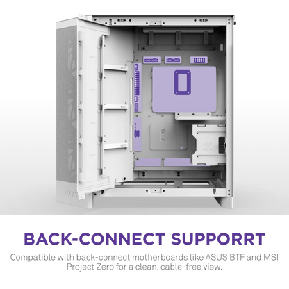 NZXT H9 Flow RGB+ (2025) Panoramic Perforated Dual-Chamber Mid-Tower Tempered Glass New Design Gaming Case w/ 2X F420 RGB Core Single-Frame Fans + 1XF120 RGB Core & Back-Connect Ready - White