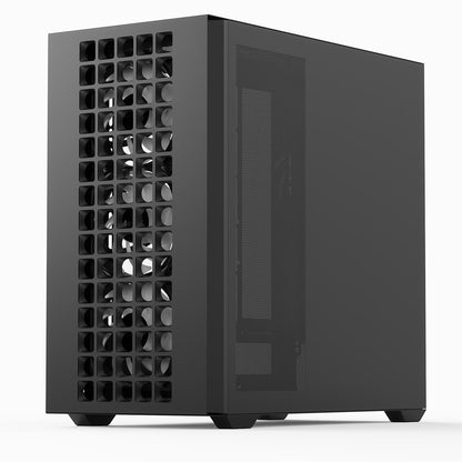 AeroCool D302A (Black) ARGB Stylish Mesh Front Panel Design mATX Mini Tower Tempered Glass Gaming Case w/ USB Type-C, 4X120mm ARGB Fans & Back Connector Motherboard Support