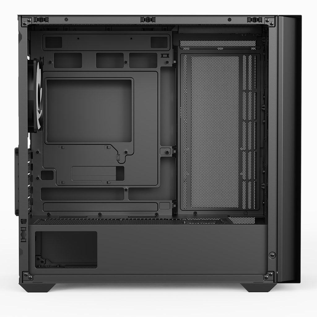 AeroCool D302A (Black) ARGB Stylish Mesh Front Panel Design mATX Mini Tower Tempered Glass Gaming Case w/ USB Type-C, 4X120mm ARGB Fans & Back Connector Motherboard Support