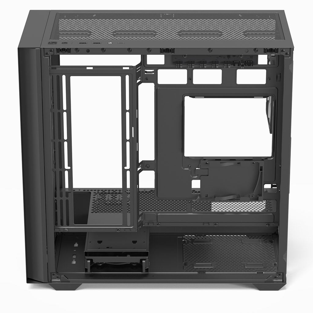 AeroCool D302A (Black) ARGB Stylish Mesh Front Panel Design mATX Mini Tower Tempered Glass Gaming Case w/ USB Type-C, 4X120mm ARGB Fans & Back Connector Motherboard Support
