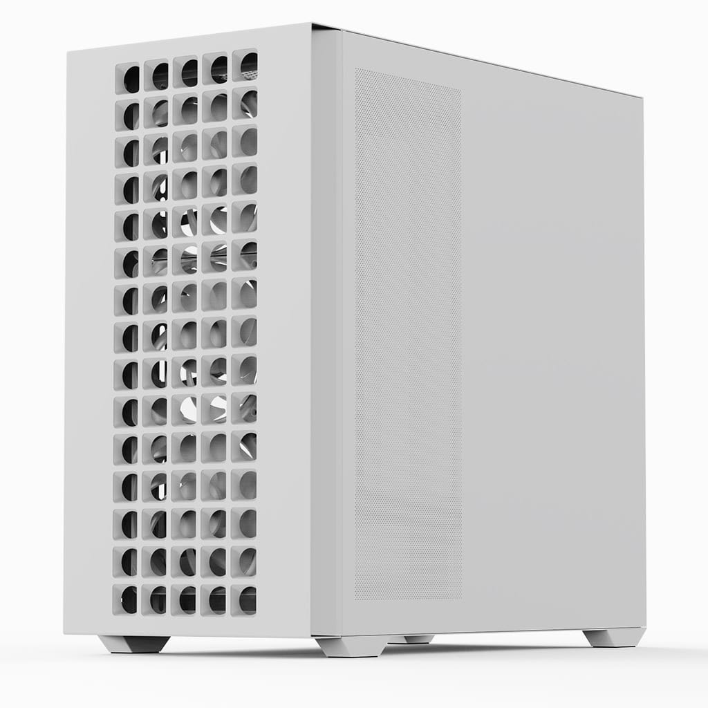 AeroCool D302A (White) ARGB Stylish Mesh Front Panel Design mATX Mini Tower Tempered Glass Gaming Case w/ USB Type-C, 4X120mm ARGB Fans & Back Connector Motherboard Support