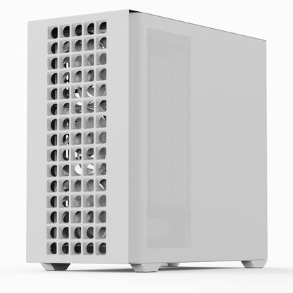 AeroCool D302A (White) ARGB Stylish Mesh Front Panel Design mATX Mini Tower Tempered Glass Gaming Case w/ USB Type-C, 4X120mm ARGB Fans & Back Connector Motherboard Support