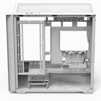 AeroCool D302A (White) ARGB Stylish Mesh Front Panel Design mATX Mini Tower Tempered Glass Gaming Case w/ USB Type-C, 4X120mm ARGB Fans & Back Connector Motherboard Support