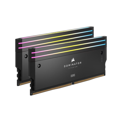 CORSAIR DOMINATOR TITANIUM RGB 48GB (2x24GB) DDR5 RAM 7200MT/s CL36 Memory Kit — Black
