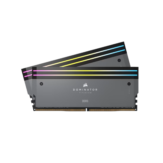 CORSAIR DOMINATOR TITANIUM RGB 64GB (2x32GB) DDR5 RAM 6000MT/s CL30 Memory Kit — Grey