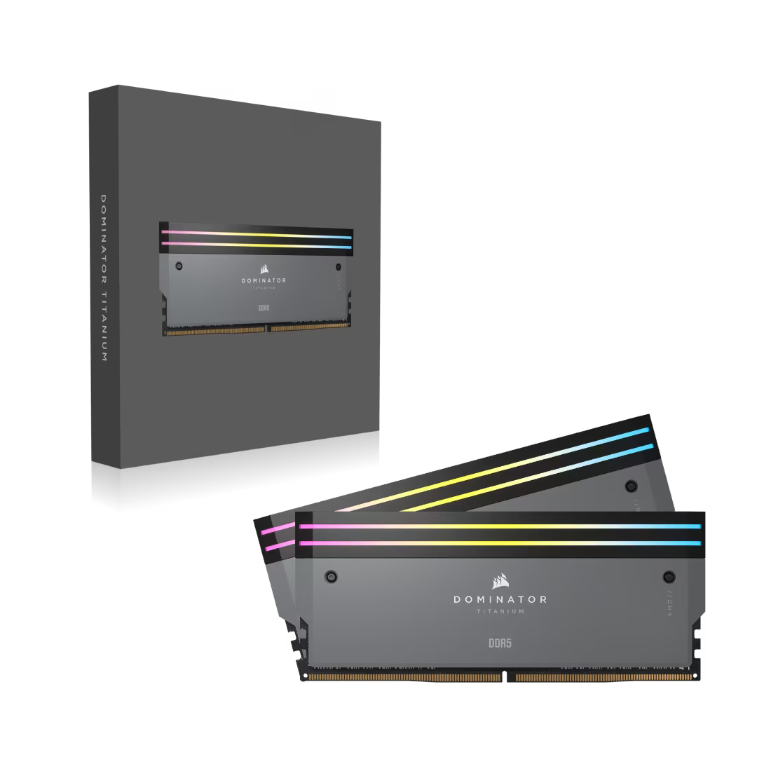 CORSAIR DOMINATOR TITANIUM RGB 64GB (2x32GB) DDR5 RAM 6000MT/s CL30 Memory Kit — Grey