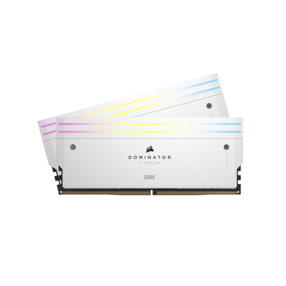 CORSAIR DOMINATOR TITANIUM RGB 48GB (2x24GB) DDR5 RAM 7200MT/s CL36 Memory Kit — White