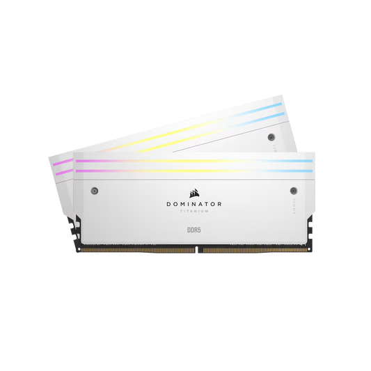 CORSAIR DOMINATOR TITANIUM RGB 48GB (2x24GB) DDR5 RAM 7200MT/s CL36 Memory Kit — White
