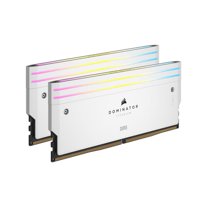 CORSAIR DOMINATOR TITANIUM RGB 48GB (2x24GB) DDR5 RAM 7200MT/s CL36 Memory Kit — White