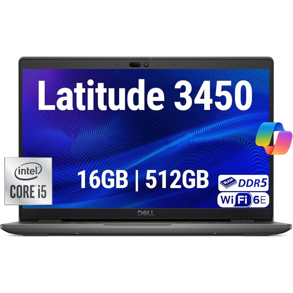 Dell Latitude 3450 14" Business Laptop, Intel 10 Core i5-1335U, 16GB DDR5 (Customized), 512GB NVMe, WiFi 6E + BT, HD Webcam, RJ-45 - Gray