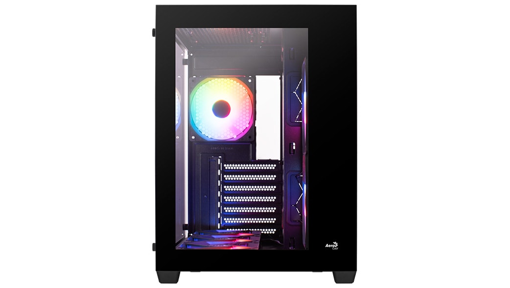 AeroCool Dryft ARGB Stylish w/ Panoramic View ATX Mid Tower Tempered Glass Gaming Case w/ 6 ARGB fans + 7-Port Fan PWM ARGB Hub