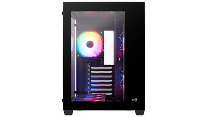 AeroCool Dryft ARGB Stylish w/ Panoramic View ATX Mid Tower Tempered Glass Gaming Case w/ 6 ARGB fans + 7-Port Fan PWM ARGB Hub