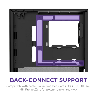 NZXT H3 Flow Mid Tower mATX Tempered Glass Airflow Gaming Case w/ Pre-installed Single F120Q (CV) & USB Type-C Port - Black