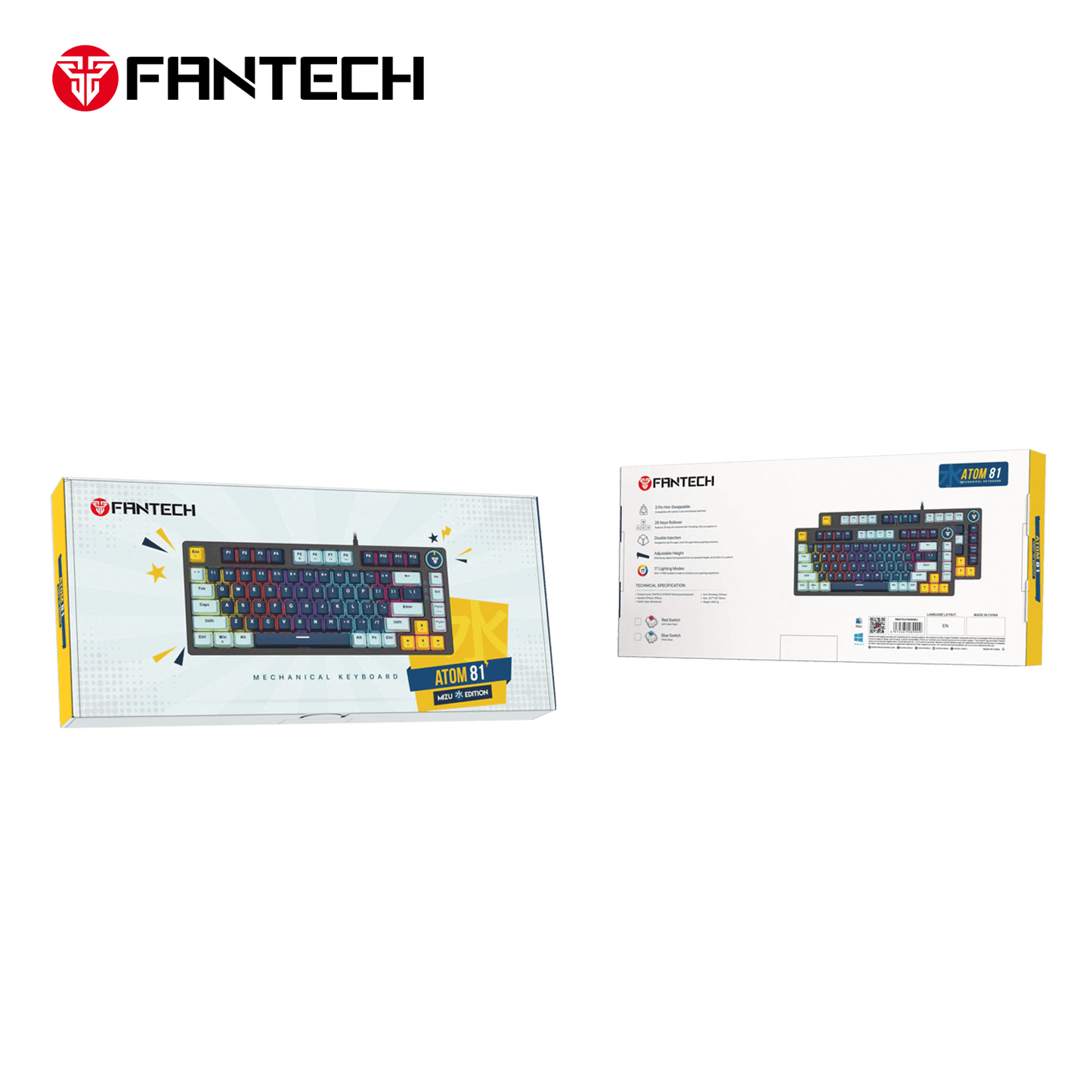 FANTECH ATOM81 MK875V2 Mechanical Gaming Keyboard MIZU SERIES SKY BLUE