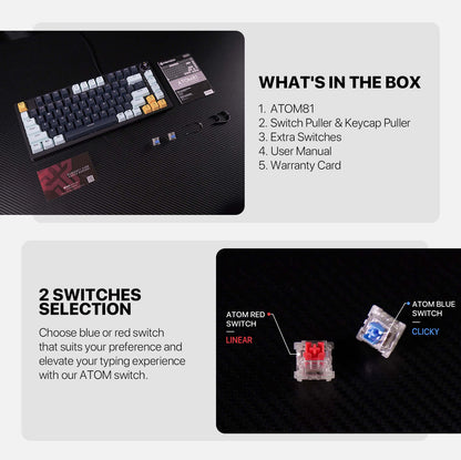 FANTECH ATOM81 MK875V2 Mechanical Gaming Keyboard MIZU SERIES SKY BLUE