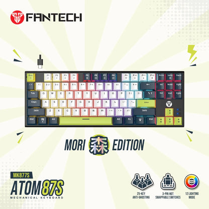 FANTECH ATOM87S MK877S Mechanical Gaming Keyboard MORI EDITION Blue Switch