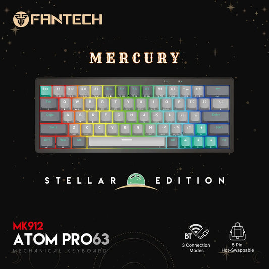 FANTECH ATOM PRO63 MK912 MECHANICAL GAMING KEYBOARD STELLAR EDITION MERCURY BLUE SWITCH