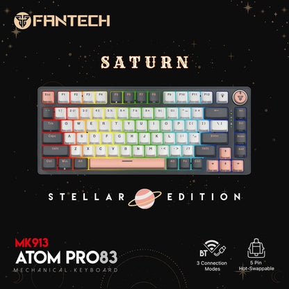FANTECH ATOM PRO83 MK913 WIRELESS MECHANICAL GAMING KEYBOARD STELLAR EDITION SATURN RED SWITCH