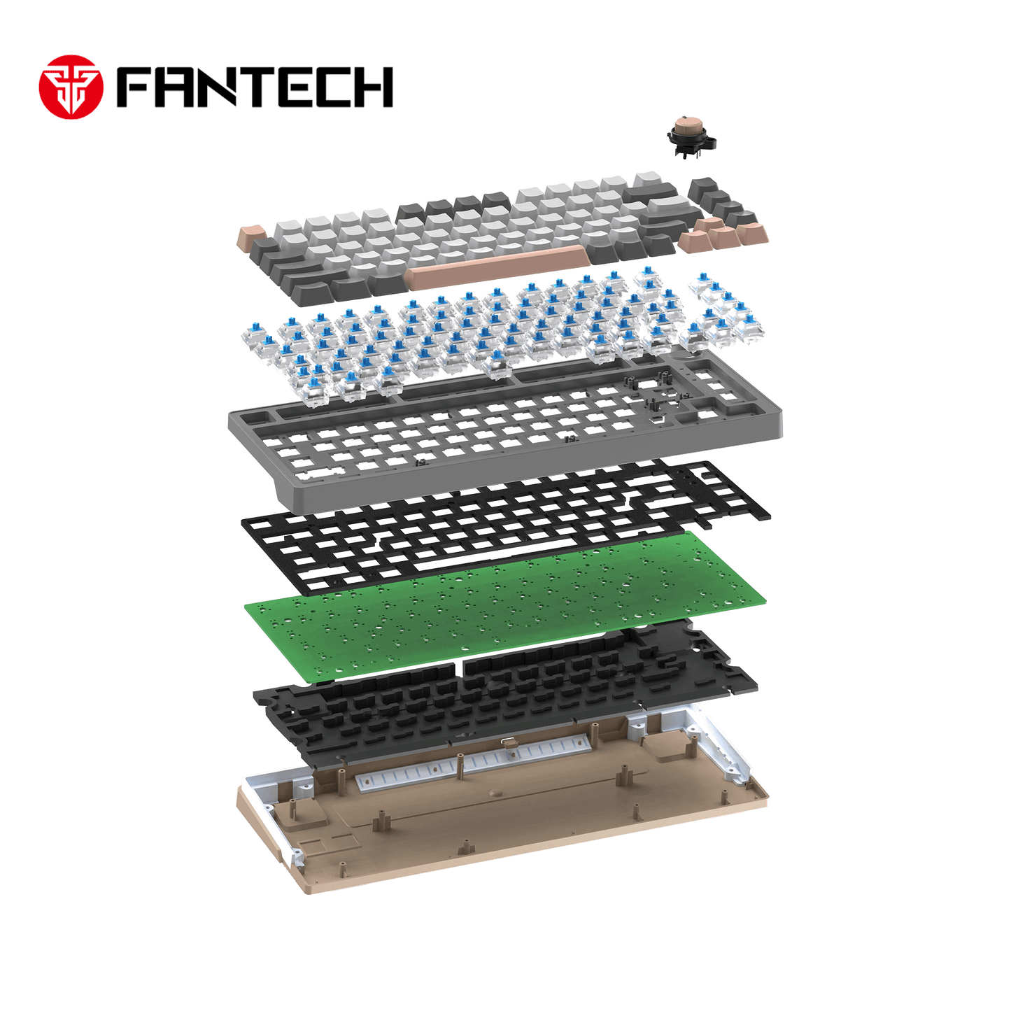 FANTECH ATOM PRO83 MK913 WIRELESS MECHANICAL GAMING KEYBOARD STELLAR EDITION SATURN RED SWITCH