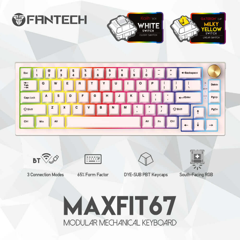 FANTECH MAXFIT67 MK858 Modular Blutooth Wireless RGB Mechanical Keyboard SPACE EDITION