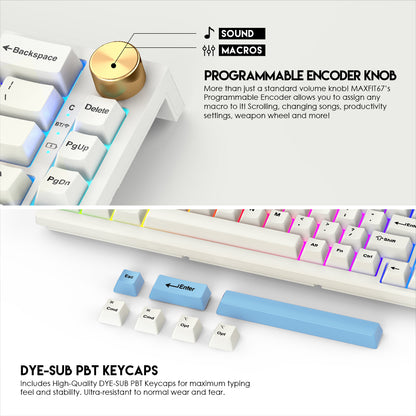 FANTECH MAXFIT67 MK858 Modular Blutooth Wireless RGB Mechanical Keyboard SPACE EDITION