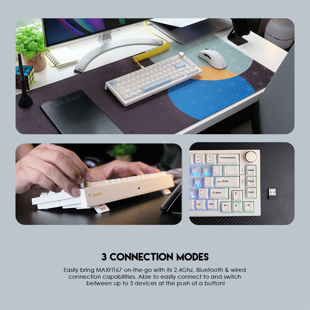 FANTECH MAXFIT67 MK858 Modular Blutooth Wireless RGB Mechanical Keyboard SPACE EDITION