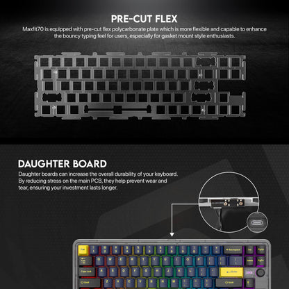 FANTECH MAXFIT70 MK911 Wireless 65% Mechinical Gaming Keyboard Grand Coblat  Milky Brown Switch