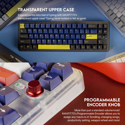 FANTECH MAXFIT70 MK911 Wireless 65% Mechinical Gaming Keyboard Grand Coblat  Milky Brown Switch