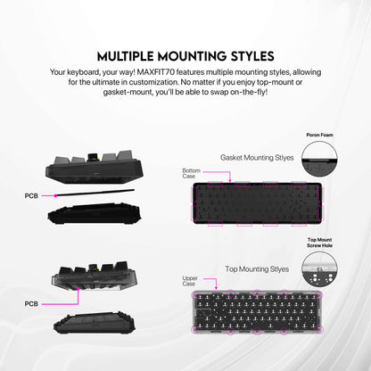 FANTECH MAXFIT70 MK911 Wireless 65% Mechinical Gaming Keyboard Grand Coblat  Milky Brown Switch