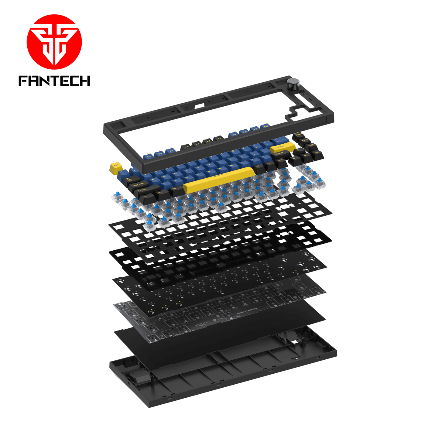 FANTECH MAXFIT81 MK910 VIBE EDITION GRAND COBALT RGB Modular Mechanical Gaming Keyboard Milky Switch