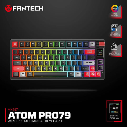 FANTECH MK917 ATOM PRO79 WIRELESS MECHANICAL GAMING KEYBOARD BLACK RED SWITCH