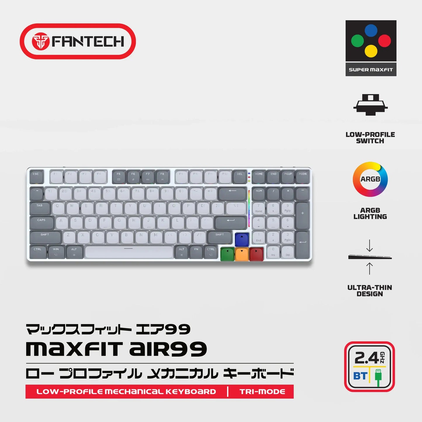 FANTECH SUPER MAXFIT AIR99 MK916 95% LOW Profile Wireless Mechanical Keyboard
